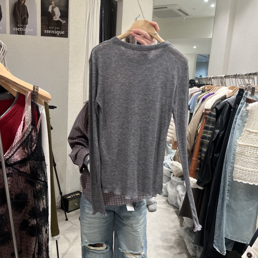 SSEMIENNE東大門直郵女士新品人氣26春夏職業真品長袖T恤SSENIQUE長袖T恤