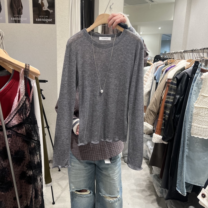 SSEMIENNE東大門直郵女士新品人氣26春夏職業真品長袖T恤SSENIQUE長袖T恤圖色1