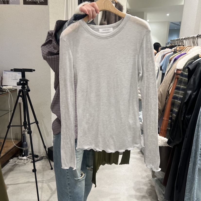 SSEMIENNE東大門直郵女士新品人氣26春夏職業真品長袖T恤SSENIQUE長袖T恤圖色2