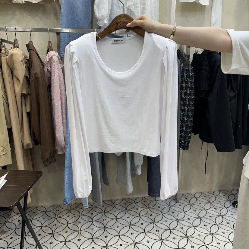 BAMBOLINA韓國直郵女裝新款26春夏時尚人氣推薦休閑長袖T恤BAMBOLINA長袖T恤圖色1