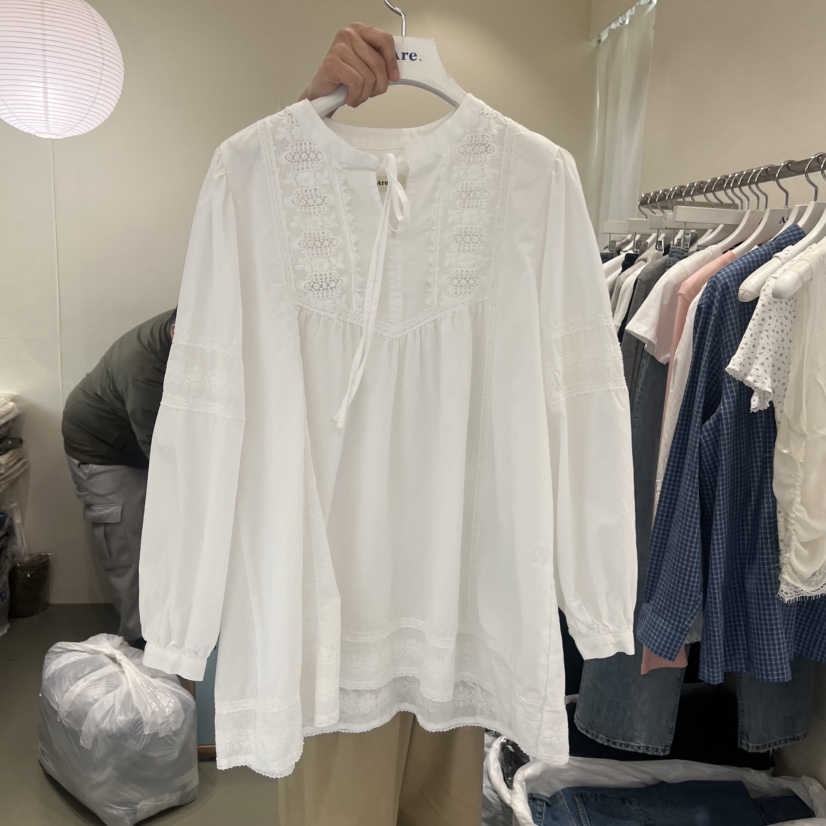 ARE東大門代購女士新品真品推薦休閑人氣26春夏襯衫蕾絲衫ARE YOU/ARE襯衫/蕾絲衫圖色1