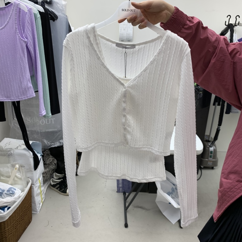 SOLD OUT韓國代購女裝新款真品推薦長袖T恤不含內搭開衫SOLD OUT長袖T恤圖色1