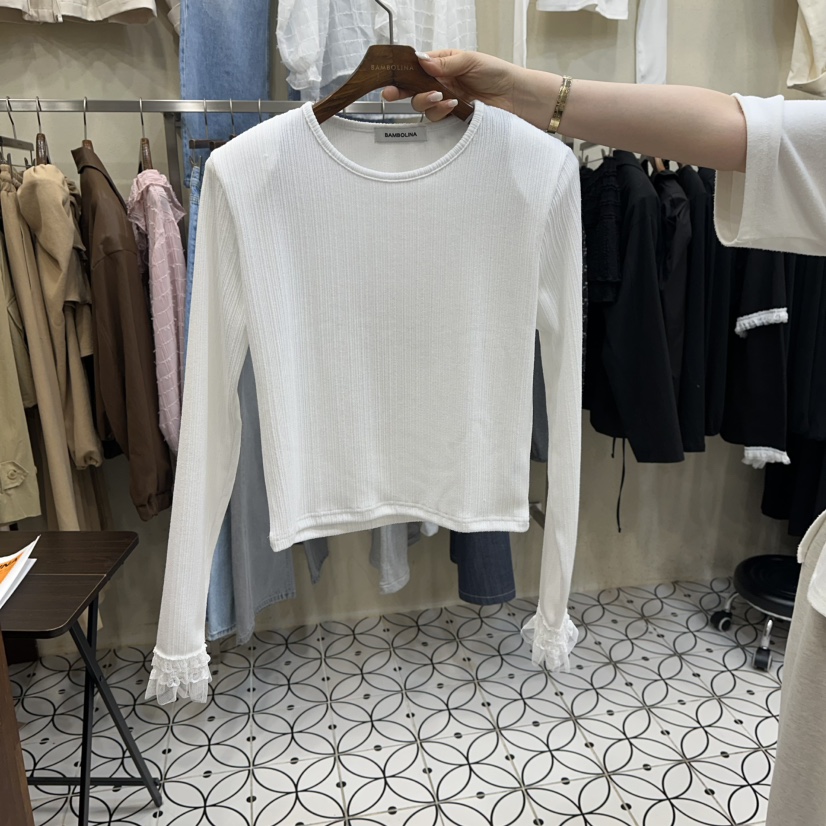BAMBOLINA東大門實拍女裝新品時尚職業休閑真品人氣長袖T恤BAMBOLINA長袖T恤圖色1