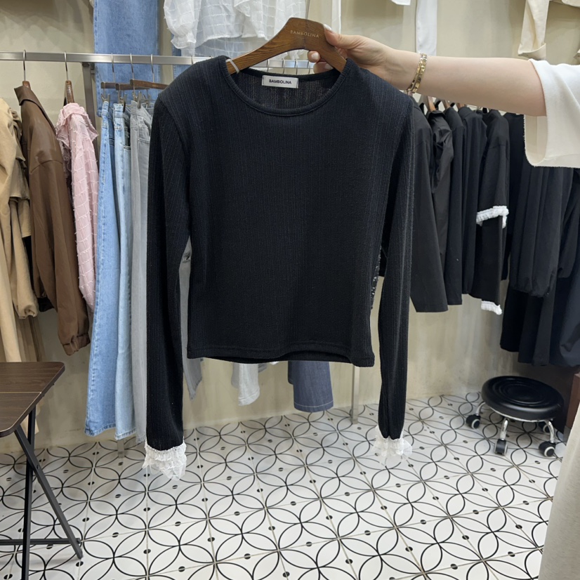 BAMBOLINA東大門實拍女裝新品時尚職業休閑真品人氣長袖T恤BAMBOLINA長袖T恤圖色2
