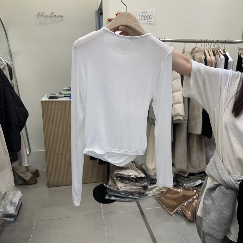 THE LOW東大門代購女士新款職業人氣推薦26春夏長袖T恤褶皺THE LOW長袖T恤