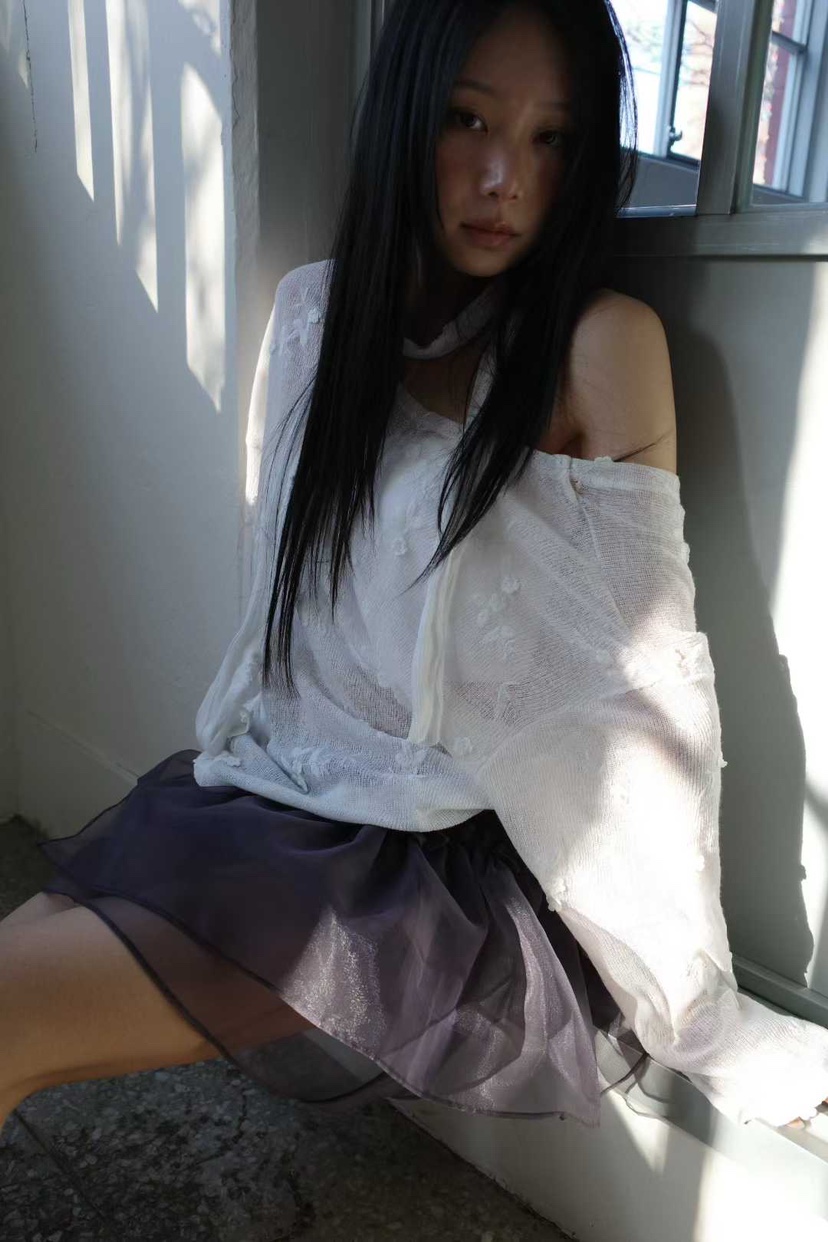 SOLD OUT韓國代購女裝新款人氣真品職業熱賣長袖T恤含飄帶SOLD OUT長袖T恤