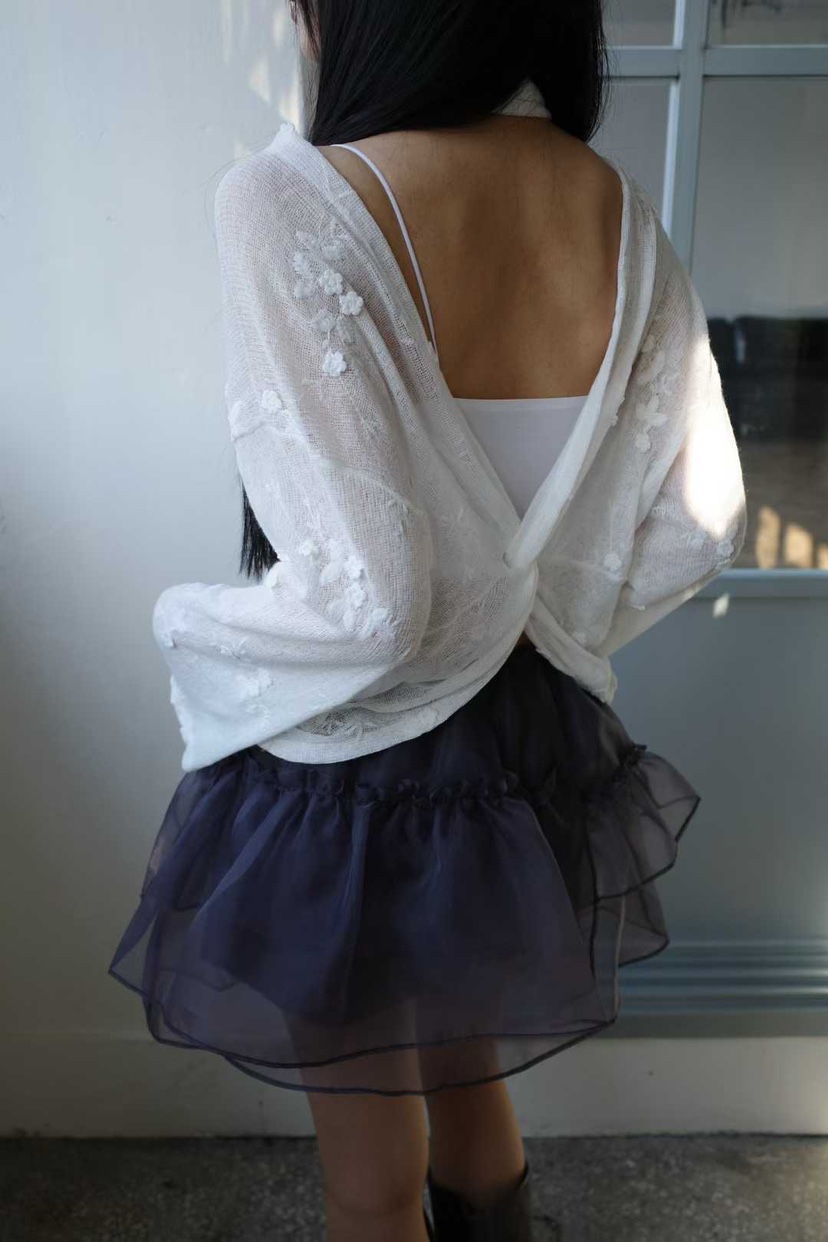 SOLD OUT韓國代購女裝新款人氣真品職業熱賣長袖T恤含飄帶SOLD OUT長袖T恤