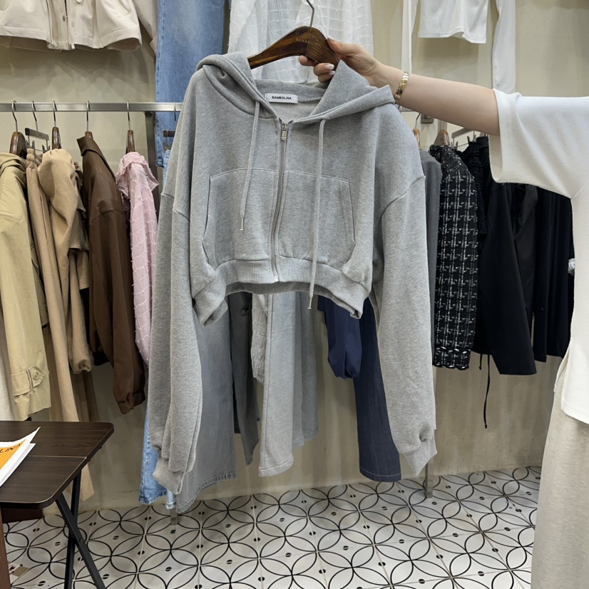 BAMBOLINA韓國代購女裝新款熱賣26春夏真品職業推薦衛衣拉鏈BAMBOLINA衛衣圖色2