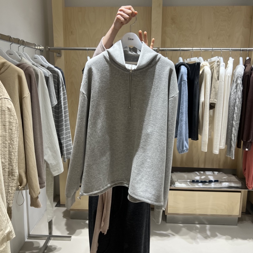 DEUO韓國代購女裝新品真品推薦人氣時尚熱賣休閑衛衣拉鏈DEUO衛衣圖色2
