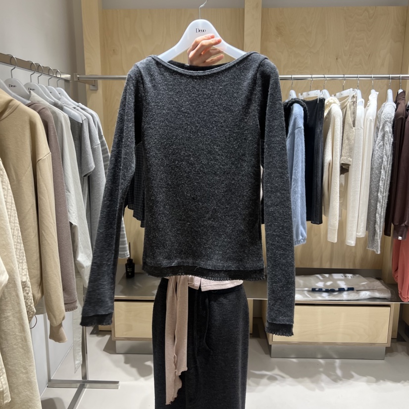 DEUO東大門代購女士新品人氣休閑職業推薦真品熱賣長袖T恤DEUO長袖T恤圖色2