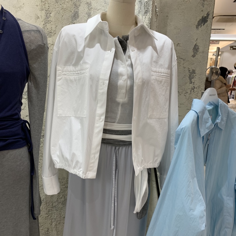 SOLD OUT東大門代購女士新品休閑人氣襯衫蕾絲衫短款褶皺SOLD OUT襯衫/蕾絲衫圖色2