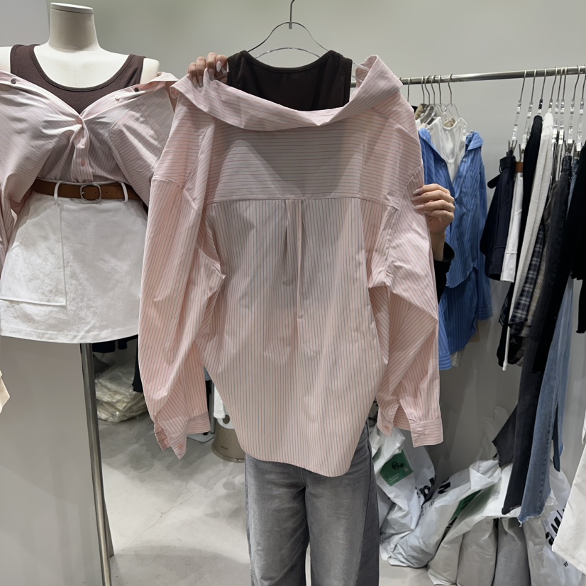 BAIE.38東大門代購女士新款人氣26春夏襯衫蕾絲衫假兩件棉BAIE.38襯衫/蕾絲衫