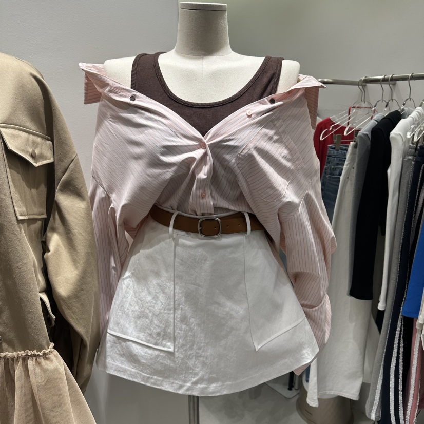 BAIE.38東大門代購女士新款人氣26春夏襯衫蕾絲衫假兩件棉BAIE.38襯衫/蕾絲衫圖色1