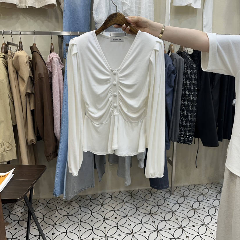 BAMBOLINA東大門直郵女裝新款休閑推薦熱賣職業時尚長袖T恤BAMBOLINA長袖T恤圖色1