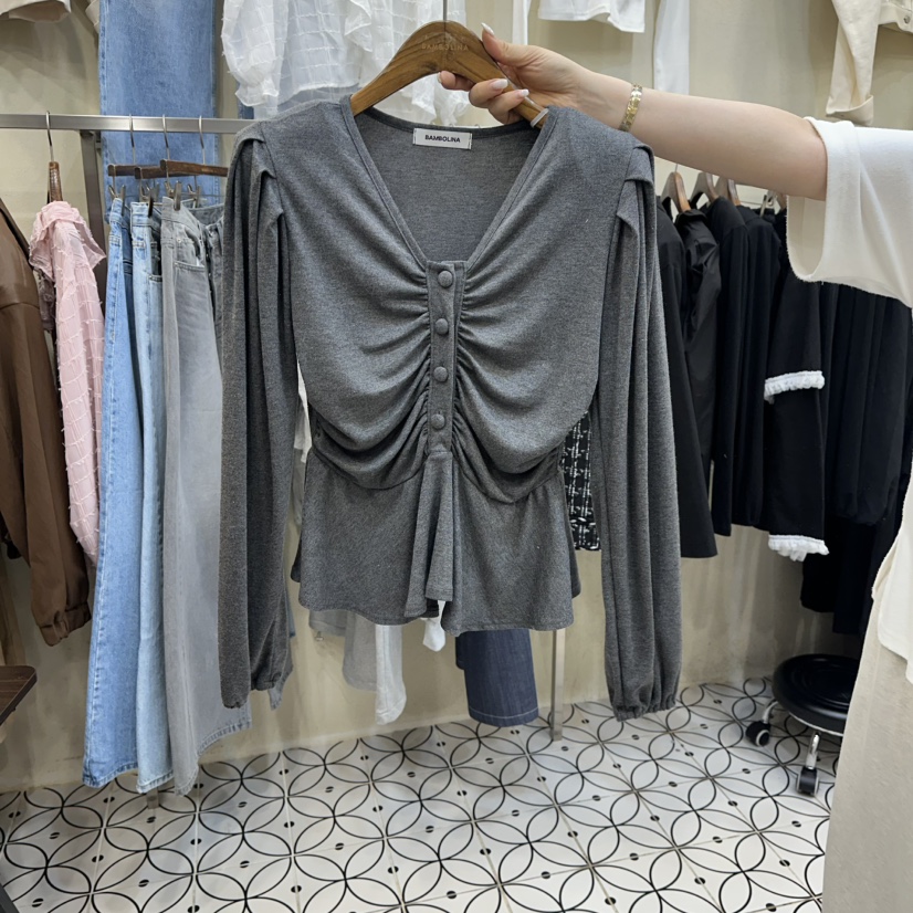 BAMBOLINA東大門直郵女裝新款休閑推薦熱賣職業時尚長袖T恤BAMBOLINA長袖T恤圖色2