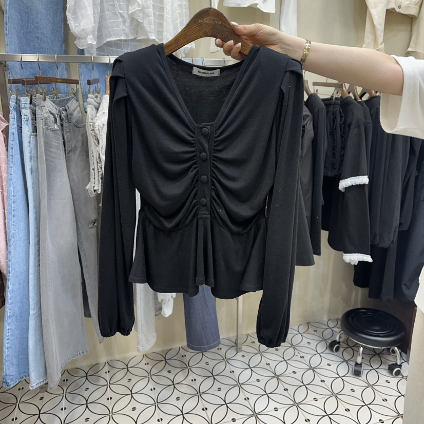 BAMBOLINA東大門直郵女裝新款休閑推薦熱賣職業時尚長袖T恤BAMBOLINA長袖T恤圖色3