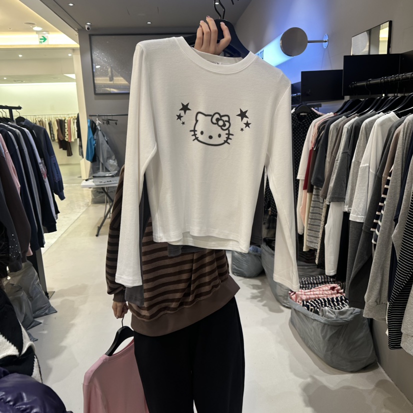 CREDITO韓國直郵女裝新款職業時尚休閑真品熱賣人氣長袖T恤CREDITO長袖T恤圖色2