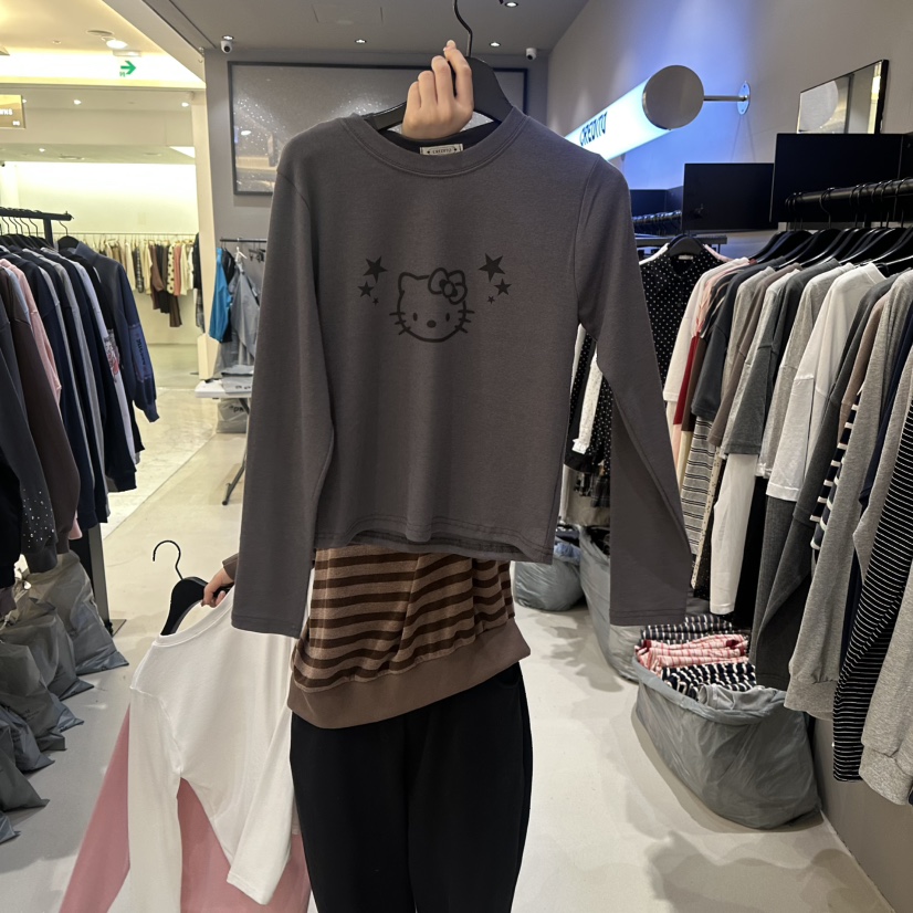 CREDITO韓國直郵女裝新款職業時尚休閑真品熱賣人氣長袖T恤CREDITO長袖T恤圖色3