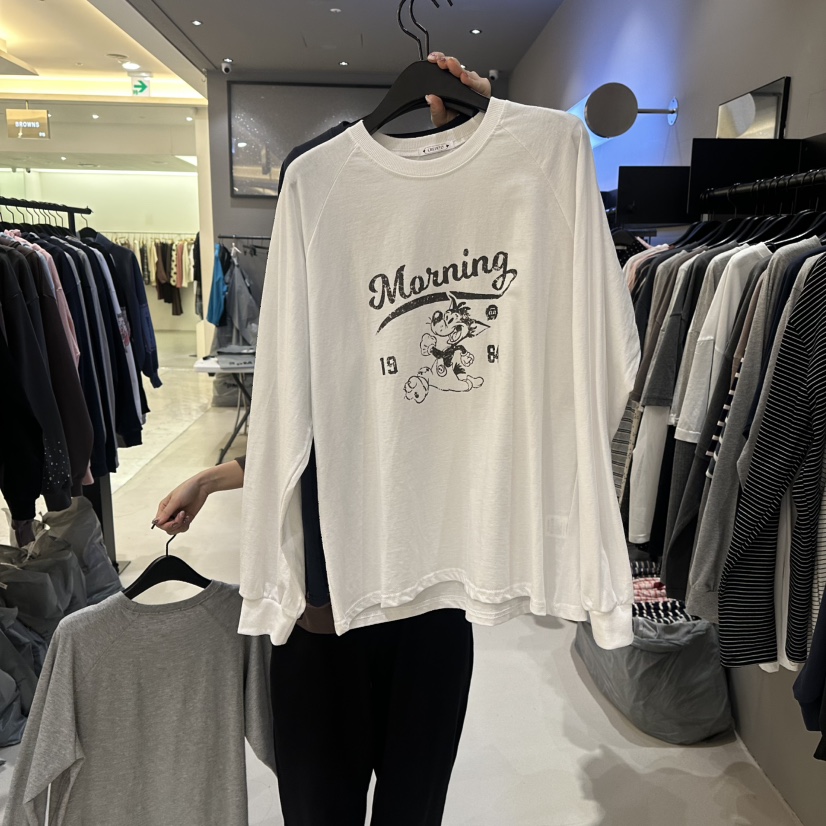 CREDITO韓國代購女士新品真品熱賣推薦26春夏時尚長袖T恤CREDITO長袖T恤圖色1