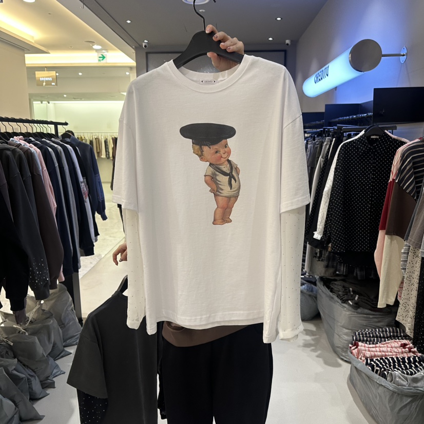 CREDITO東大門實拍女士新款真品職業休閑26春夏人氣長袖T恤CREDITO長袖T恤圖色1