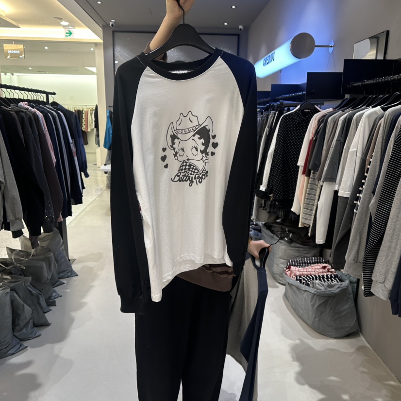 CREDITO韓國代購女士新品休閑推薦時尚人氣熱賣職業長袖T恤CREDITO長袖T恤圖色1