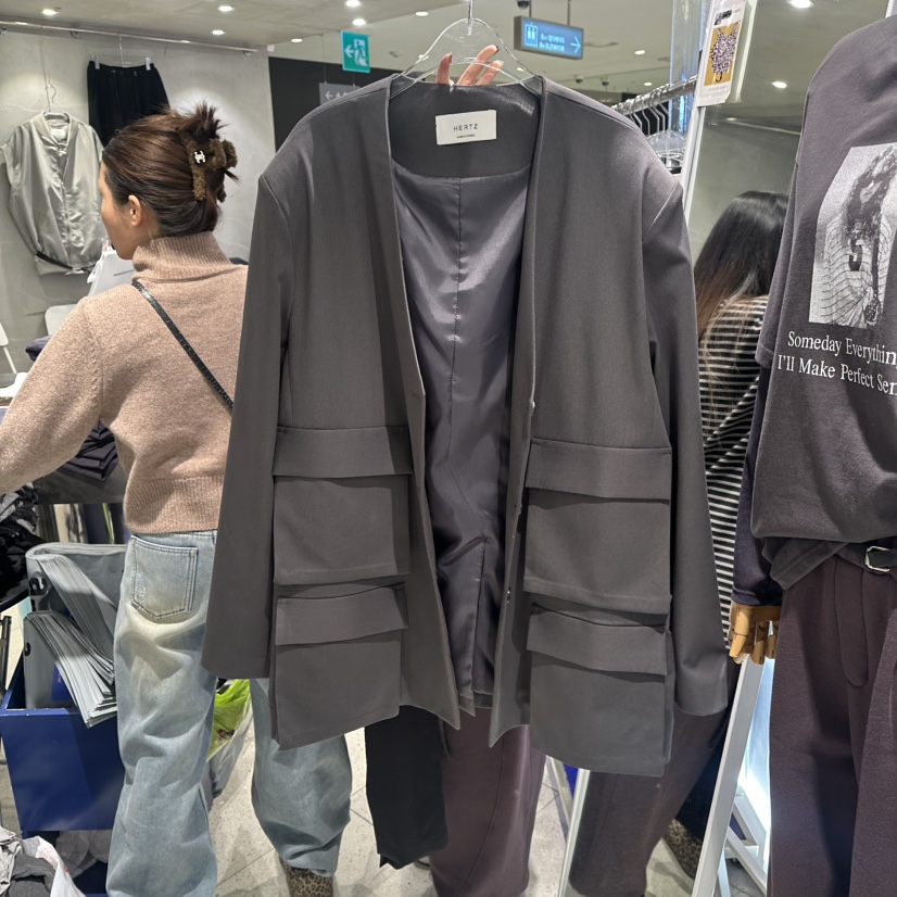 HERTZ-P韓國代購女士新款推薦26春夏休閑人氣職業熱賣夾克HERTZ-P夾克圖色1