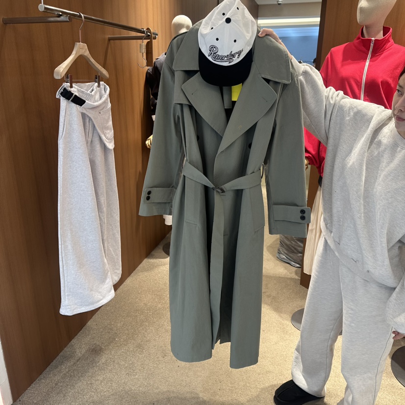 REPERTORY東大門實拍女士新品人氣職業真品長款風衣含腰帶REPERTORY長款風衣圖色2