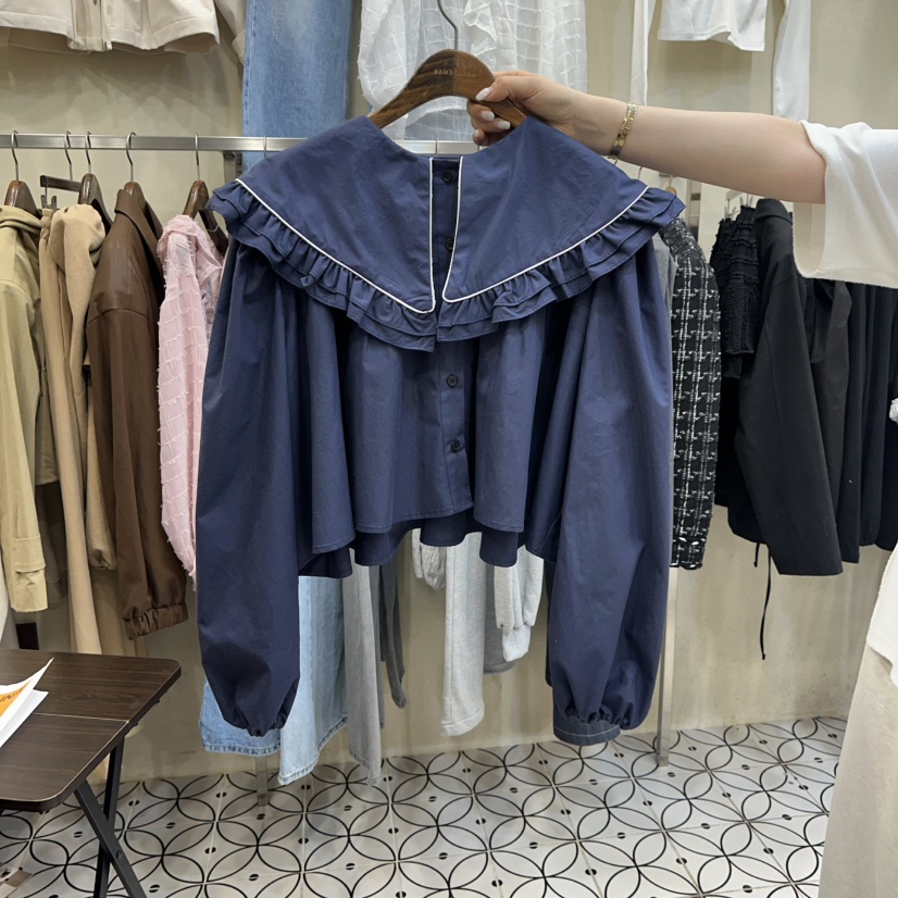 BAMBOLINA韓國代購女士新品26春夏真品推薦休閑襯衫蕾絲衫BAMBOLINA襯衫/蕾絲衫圖色2