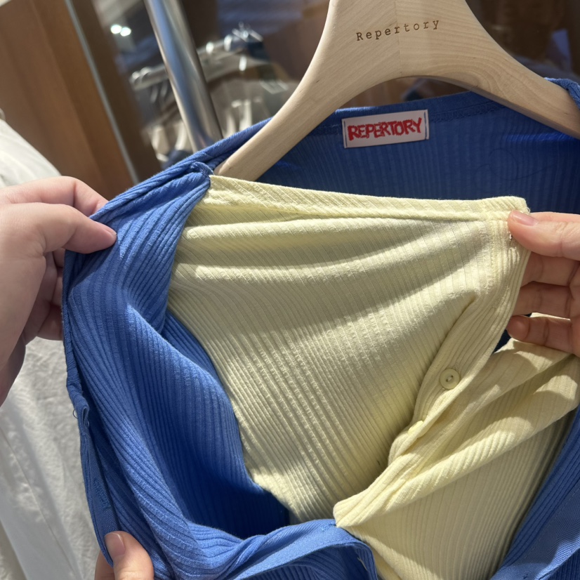 REPERTORY東大門直郵女士新品職業真品針織衫羊毛衫假兩件REPERTORY針織衫
