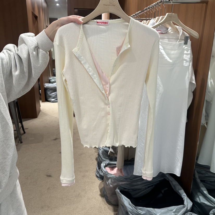 REPERTORY東大門直郵女士新品職業真品針織衫羊毛衫假兩件REPERTORY針織衫圖色1