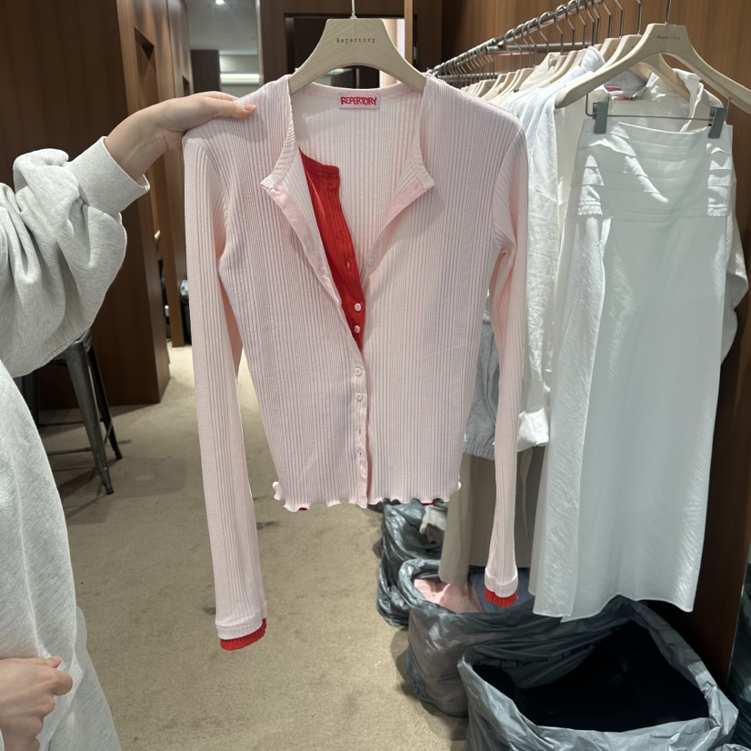 REPERTORY東大門直郵女士新品職業真品針織衫羊毛衫假兩件REPERTORY針織衫圖色2