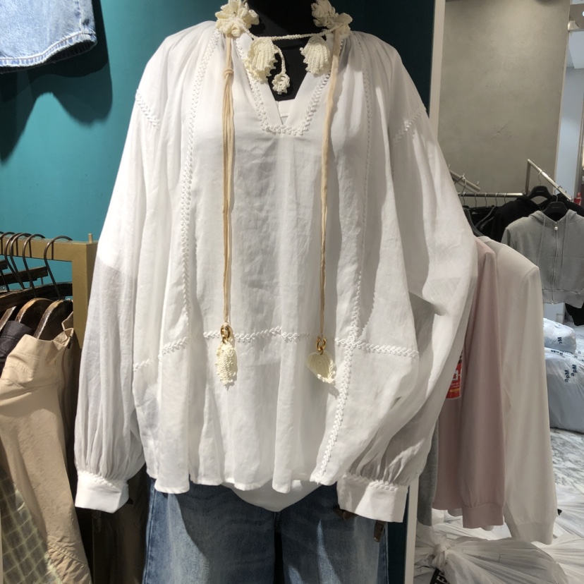 MERCI LINDA韓國代購女裝新品休閑26春夏職業襯衫蕾絲衫MERCI LINDA襯衫/蕾絲衫