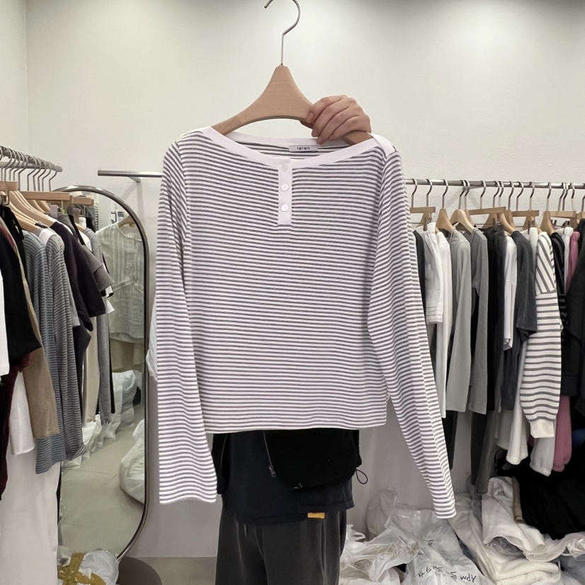 LELEN東大門直郵女裝新款職業真品人氣時尚26春夏長袖T恤LELEN長袖T恤圖色1