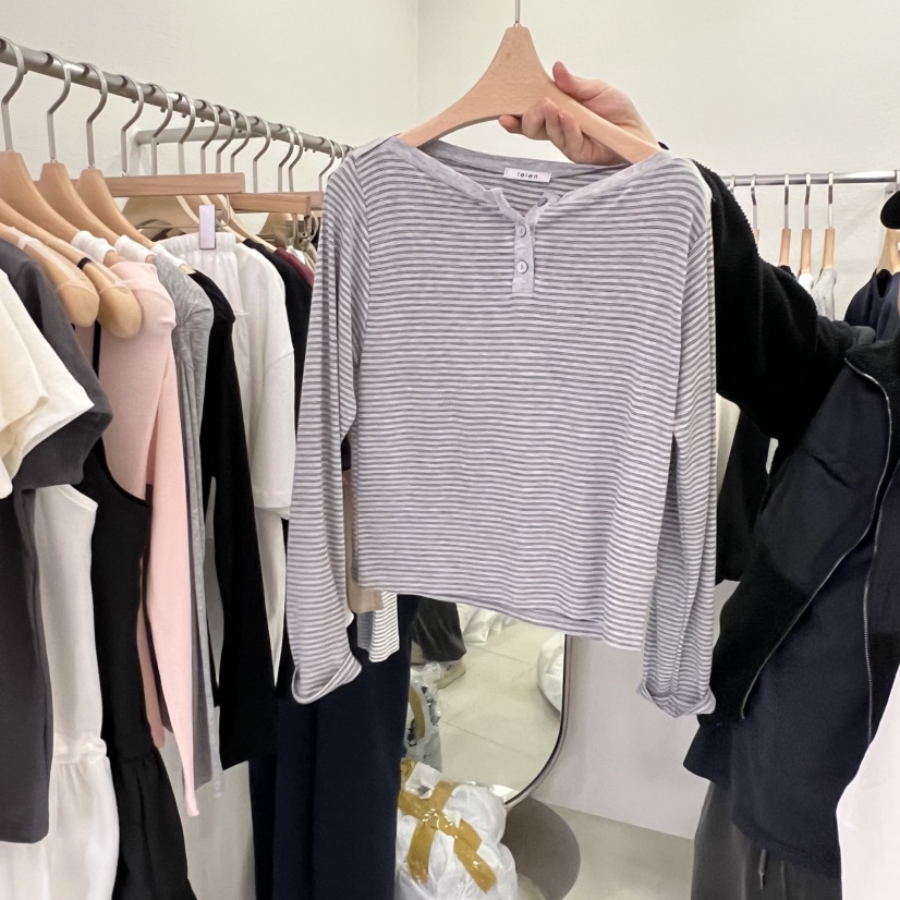 LELEN東大門直郵女裝新款職業真品人氣時尚26春夏長袖T恤LELEN長袖T恤圖色2