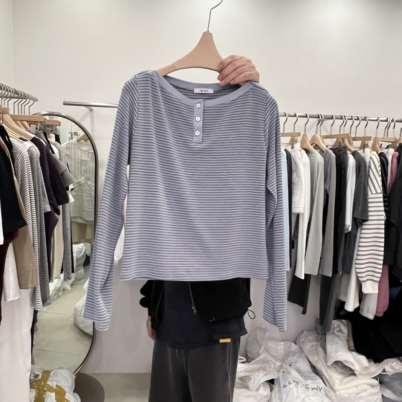 LELEN東大門直郵女裝新款職業真品人氣時尚26春夏長袖T恤LELEN長袖T恤圖色3