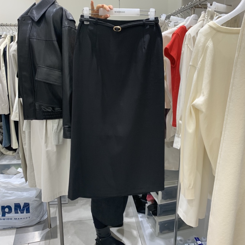 WOOD SAGE東大門實拍女裝新款26春夏熱賣職業長裙不含腰帶WOOD SAGE長裙圖色2