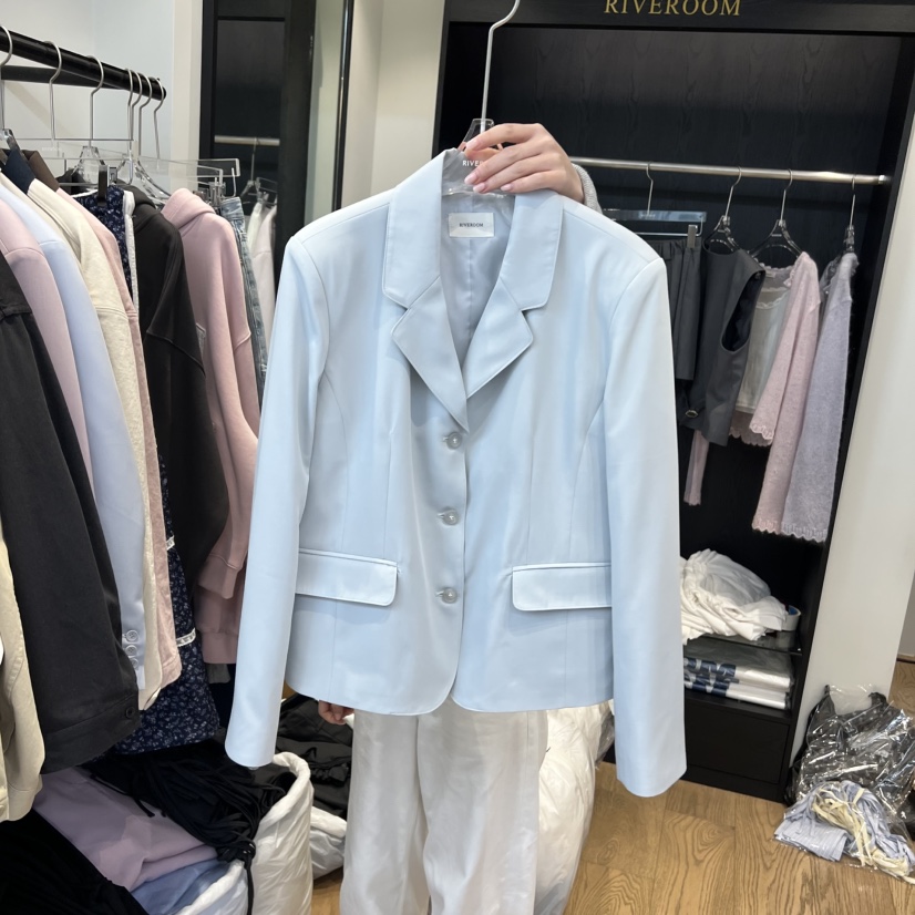 RIVEROOM韓國代購女士新品人氣26春夏職業真品推薦休閑夾克RIVEROOM夾克圖色1