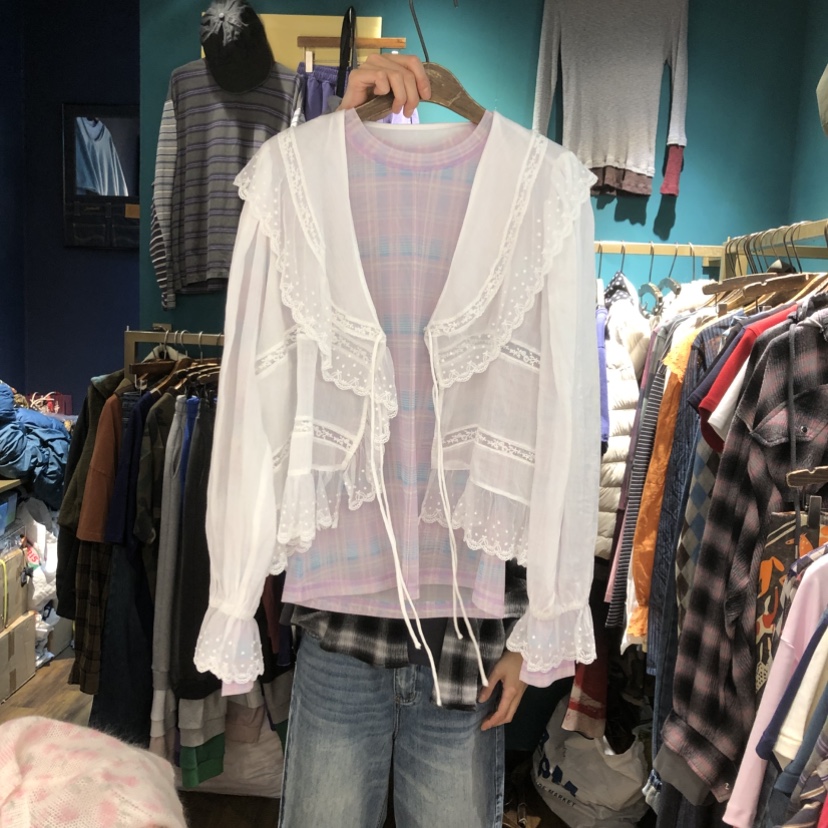 MERCI LINDA東大門直郵女士新品時尚襯衫蕾絲衫不含內搭MERCI LINDA襯衫/蕾絲衫圖色1