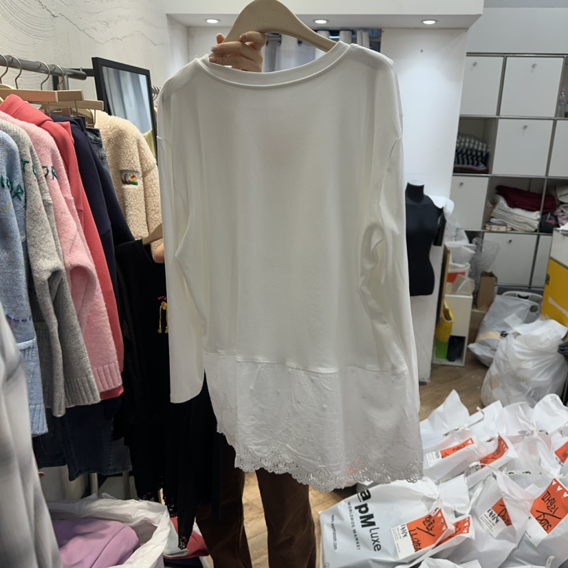 DE LINE韓國代購女士新款熱賣職業真品人氣休閑時尚長袖T恤DE LINE長袖T恤