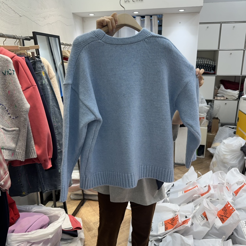 DE LINE東大門實拍女士新品真品人氣休閑熱賣針織衫手工DE LINE針織衫