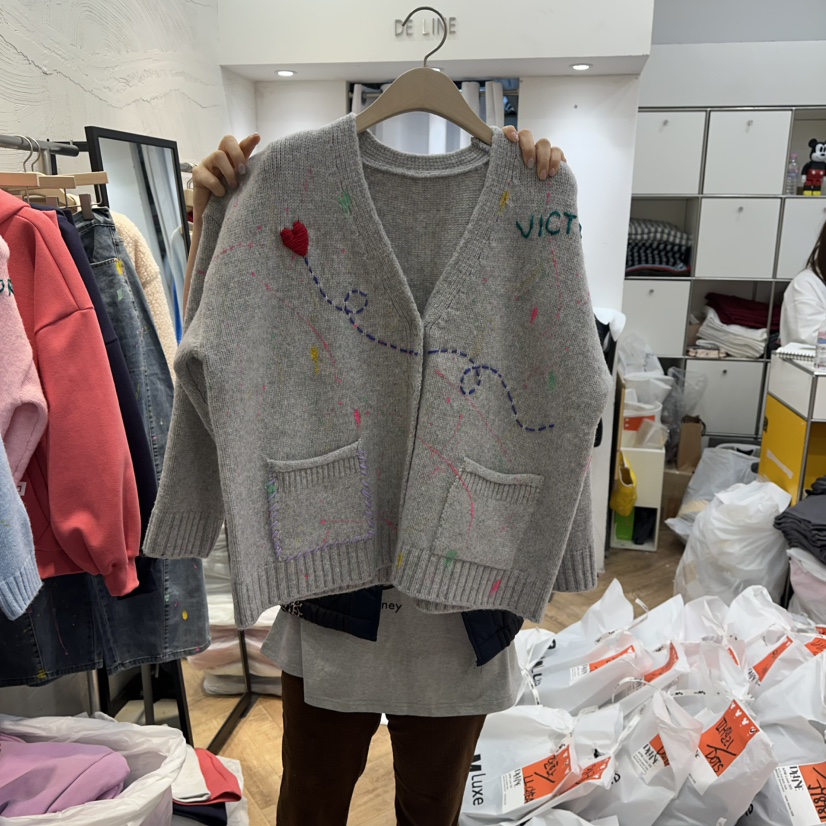 DE LINE東大門實拍女士新品真品人氣休閑熱賣針織衫手工DE LINE針織衫圖色2