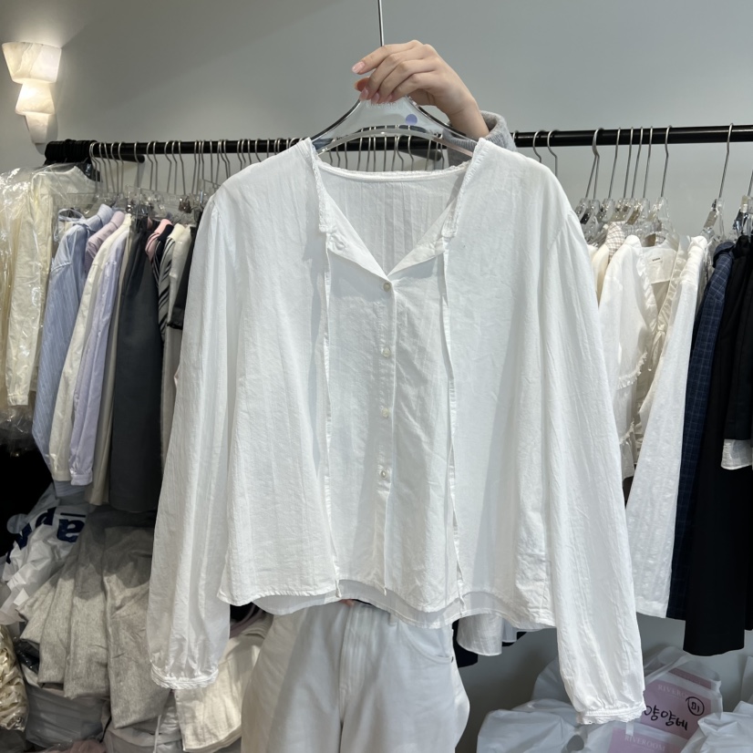 RIVEROOM韓國代購女裝新款休閑人氣真品推薦職業襯衫蕾絲衫RIVEROOM襯衫/蕾絲衫圖色2