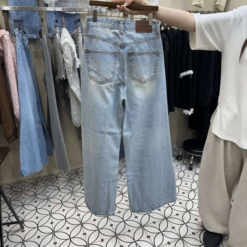 BAMBOLINA韓國代購女士新品26春夏人氣職業真品休閑牛仔褲BAMBOLINA牛仔褲