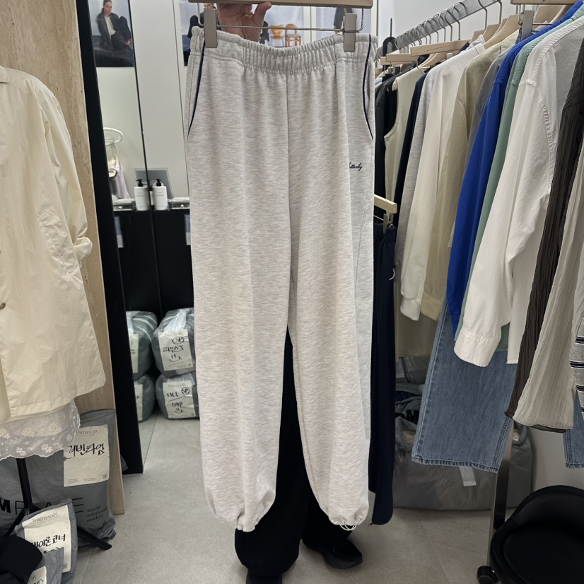 WRITTEN BY韓國代購女士新品時尚人氣熱賣休閑褲條紋繡花WRITTEN BY休閑褲圖色1