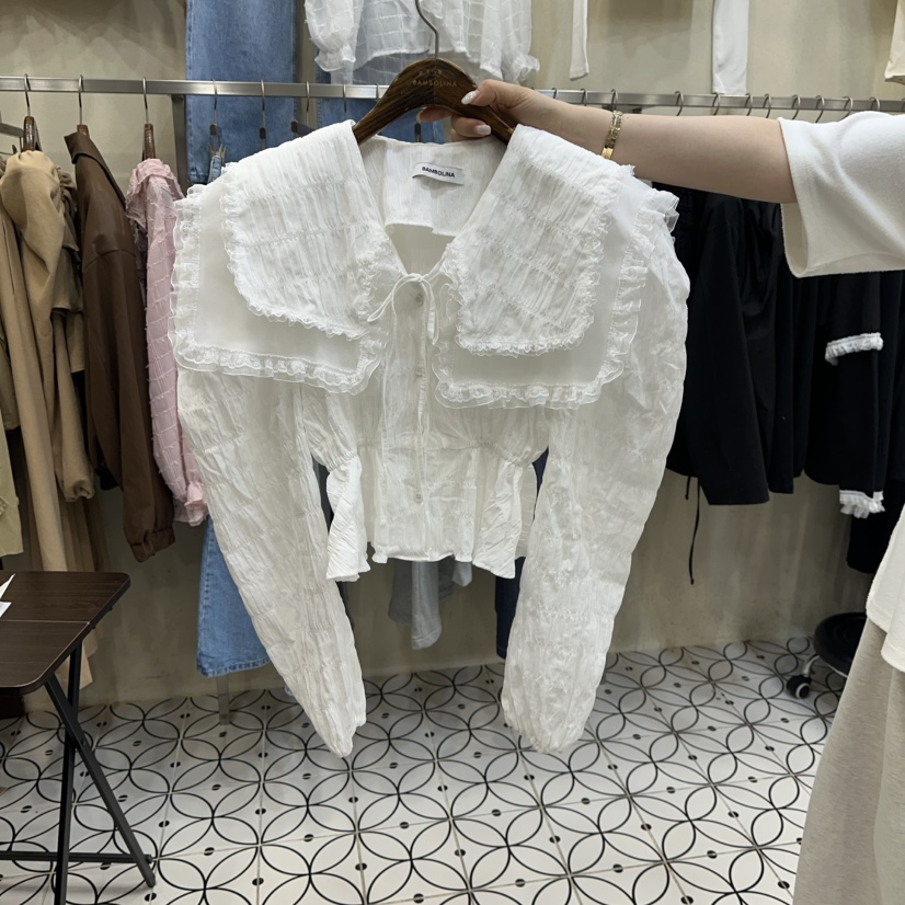 BAMBOLINA東大門直郵女士新品熱賣26春夏時尚職業襯衫蕾絲衫BAMBOLINA襯衫/蕾絲衫圖色1