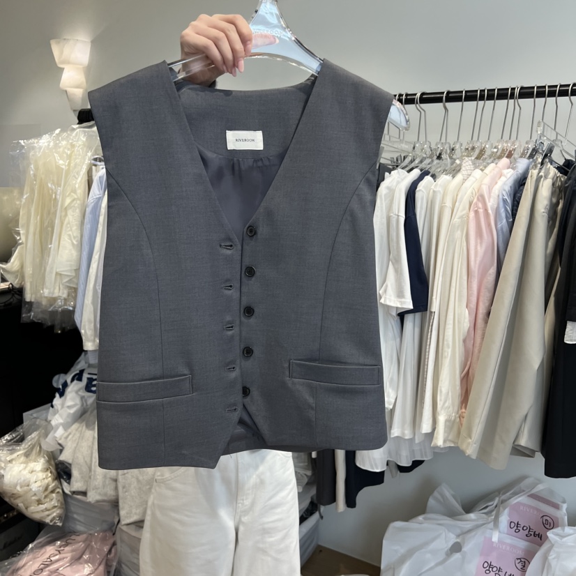 RIVEROOM東大門代購女裝新品熱賣職業時尚26春夏休閑馬甲RIVEROOM馬甲圖色2