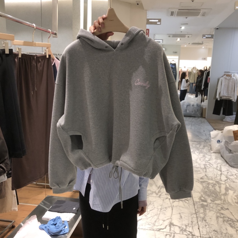 COMELY東大門實拍女裝新款休閑真品時尚衛衣華夫格連帽衫COMELY衛衣圖色1