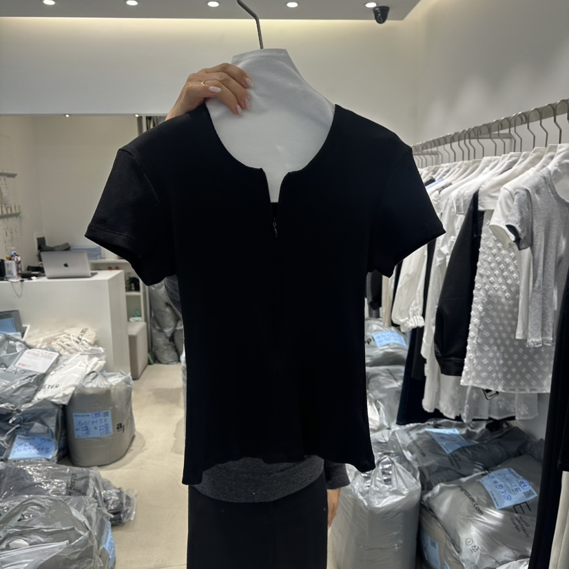 RICH SISTER東大門直郵女士新品職業26春夏時尚人氣T恤拉鏈RICH SISTERT恤圖色2