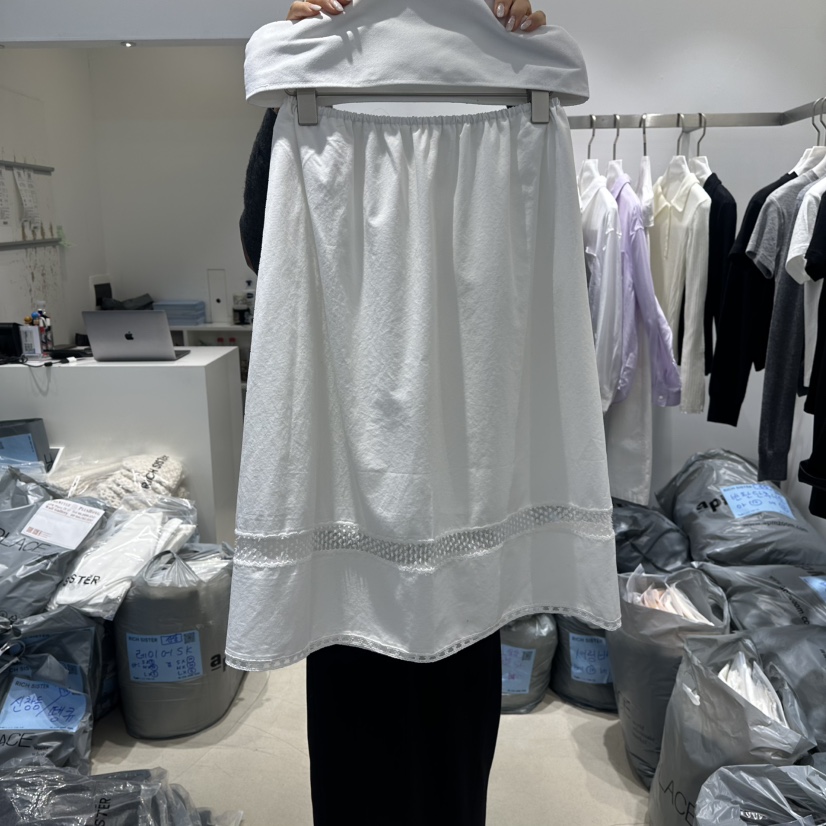 RICH SISTER韓國代購女士新款推薦真品半身裙中短裙蕾絲RICH SISTER半身裙/中短裙