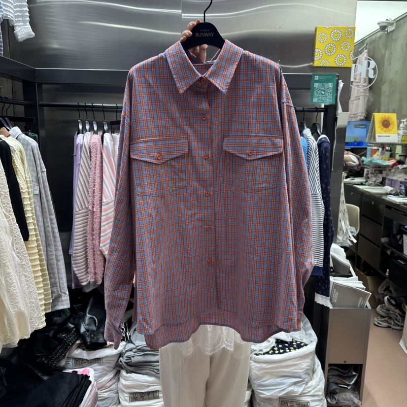 RUNWAY-런웨이韓國直郵女裝新品人氣職業襯衫蕾絲衫格子RUNWAY襯衫/蕾絲衫圖色3